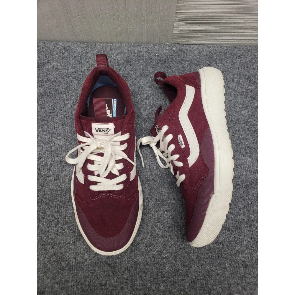 Vans Women Sneaker Shoe 10.5 Burgundy Suede UltraRange EXO SE Lace Up Low Top